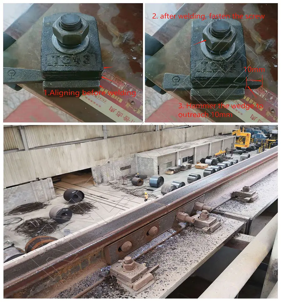 WJK-type crane rail clamp installation overview.