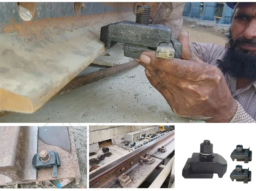 WJK clamps fixing the crane rail to the runway girder