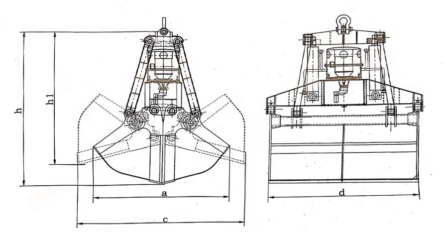 clamshell grab bucket