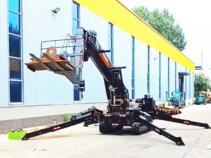 spider crane with forklift jib