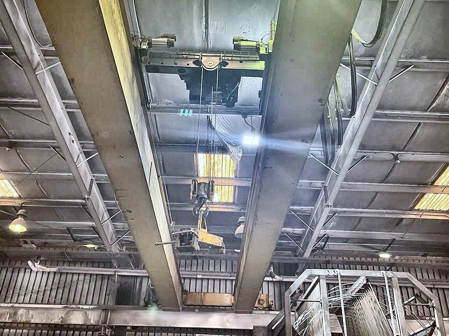 Overhead crane in a Saudi steel wire plant