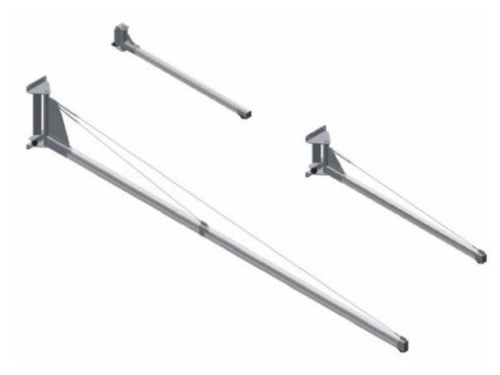 Wall-mounted aluminum jib arms in different lengths