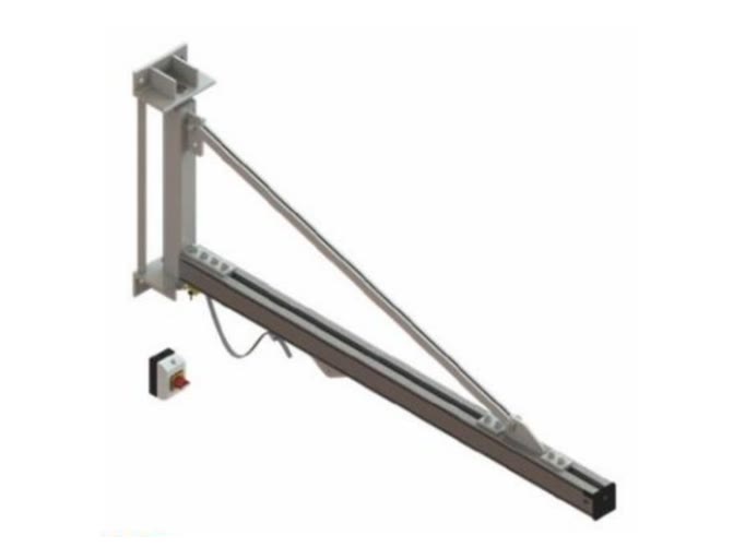 Wall-mounted aluminum jib crane with 180 degree slewing range